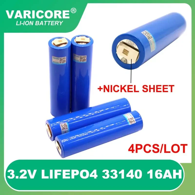 2023New 4pcs VariCore 3.2V 33140 15Ah lifepo4 Cells Lithium-iron phospha 16000mAh for 4S 12v ebike e-scooter power tools Battery
2023New 4pcs VariCore 3.2V 33140 15Ah lifepo4 Cells Lithium-iron phospha 16000mAh for 4S 12v ebike e-scooter power tools Battery