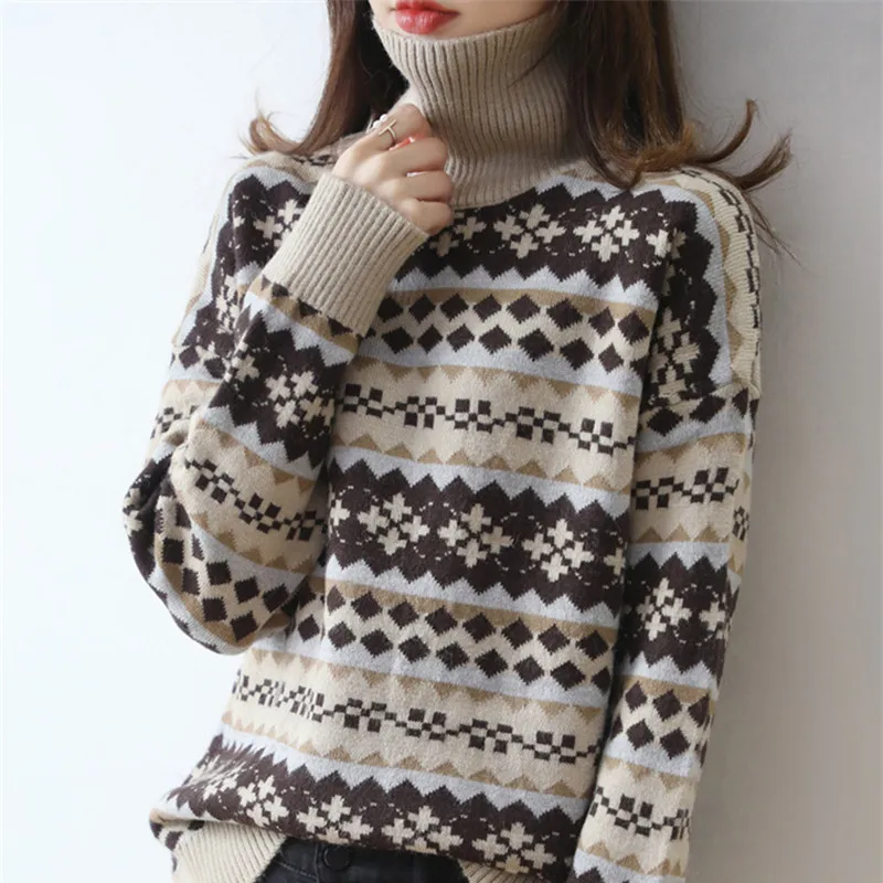 Wool Sweater Women Loose Knit Jumpers Vintage Floral Full Sleeves Winter Warm Lady Tops Oversized Sweater
Wool Sweater Women Loose Knit Jumpers Vintage Floral Full Sleeves Winter Warm Lady Tops Oversized Sweater