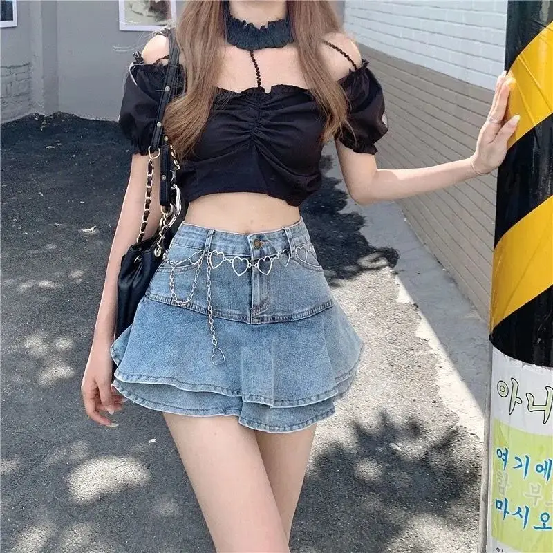 2022 Japanese Summer Kawaii Y2k Denim Skirt Girl High Waist A-Line Mini Skirt Women Retro Ruffled Pleated Cowboy Lolita Skirts
2022 Japanese Summer Kawaii Y2k Denim Skirt Girl High Waist A-Line Mini Skirt Women Retro Ruffled Pleated Cowboy Lolita Skirts
