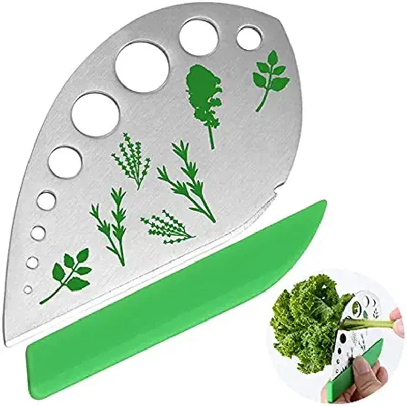 

9 Holes Stainless Steel Kitchen Herb Leaf Stripping Tool Metal Pealer Suit for Kale Collard Greens Thyme Basil Rosemary Stripper