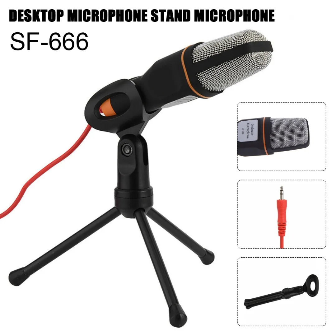 1pc 3.5mm Recording Condenser Microphone +Tripod+Microphone 360 Rotate Foldable Mic Stand Built-in Windproof Sponge For PC
1pc 3.5mm Recording Condenser Microphone +Tripod+Microphone 360 Rotate Foldable Mic Stand Built-in Windproof Sponge For PC