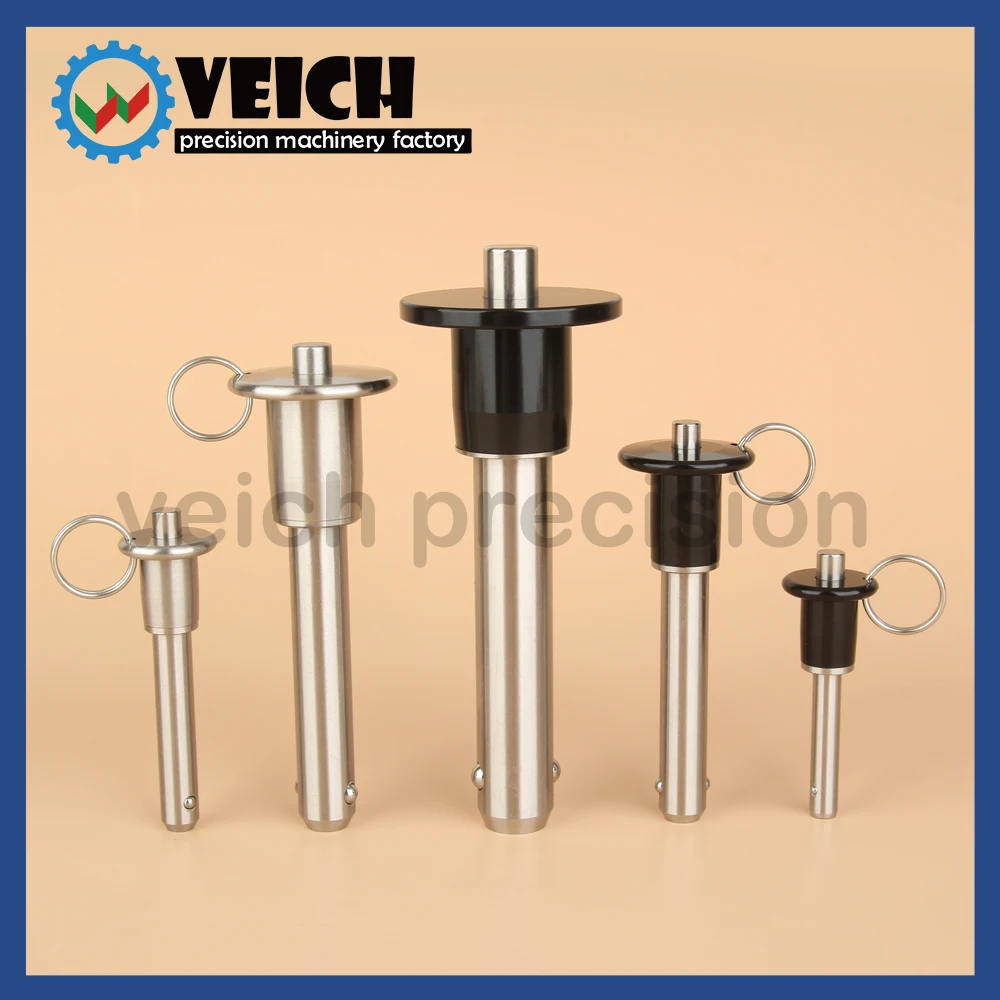 

VCN110 5/6/8/10/12/14mm Stainless Steel Press Button Spring Locating Pin Quick Release Ball Lock Pin With Ring