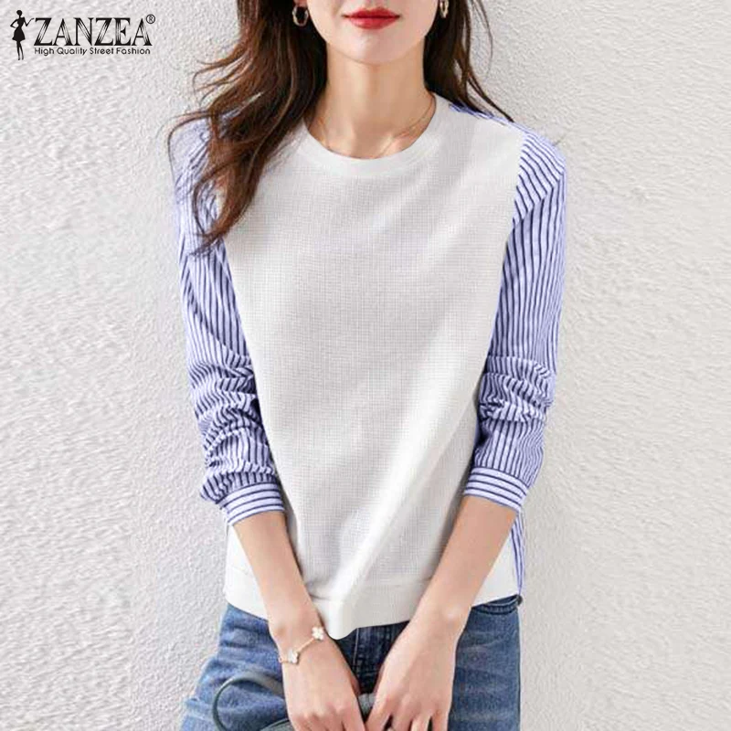 Oversized Chemise Elegant Striped Printed Baggy Blouse Women Casual Long Sleeve O Neck Shirt ZANZEA Loose Patchwork Tunic Tops
Oversized Chemise Elegant Striped Printed Baggy Blouse Women Casual Long Sleeve O Neck Shirt ZANZEA Loose Patchwork Tunic Tops