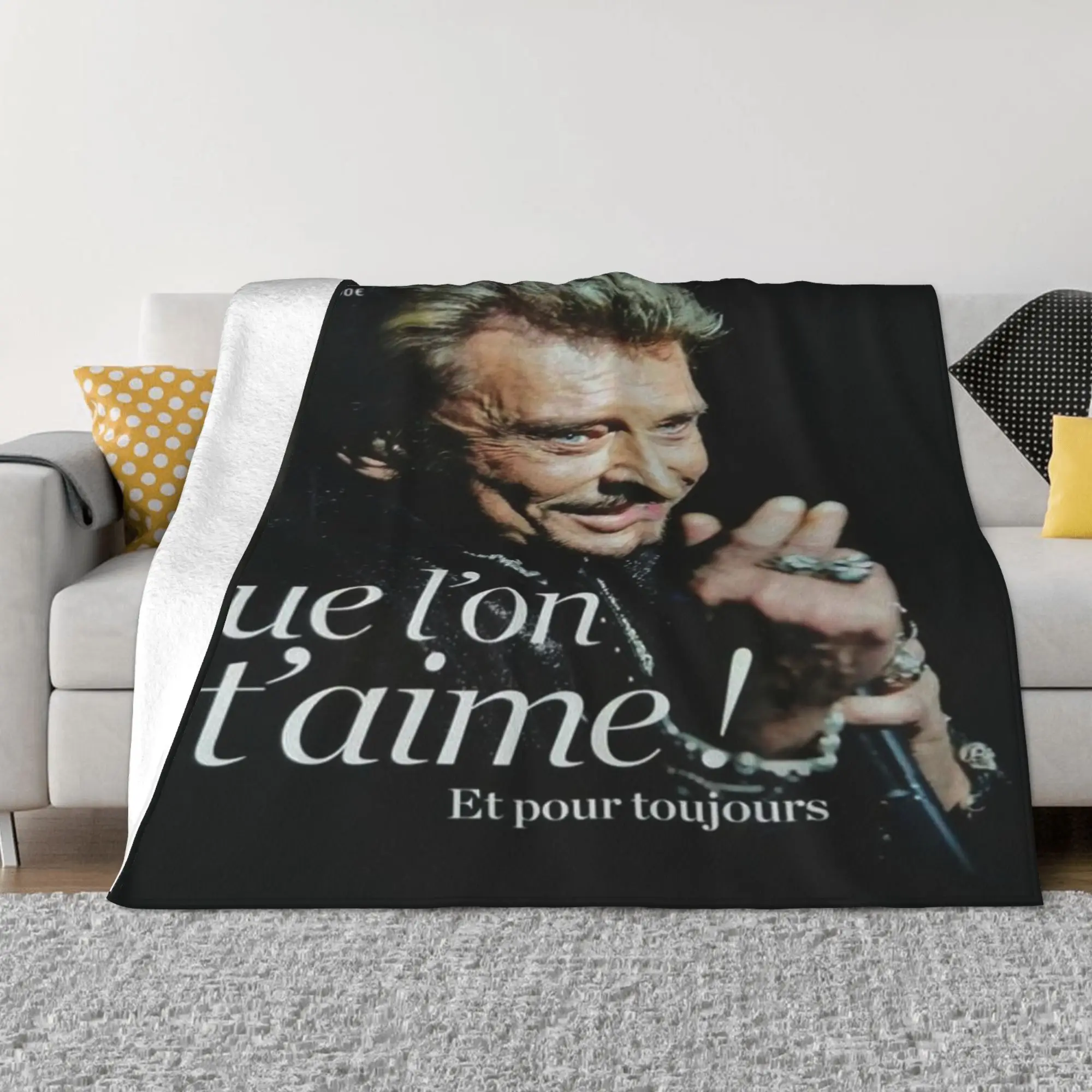 Singer Johnny Hallyday Flannel Blanket 3D Printed For Beds Gathering Thick Fashionable Bedspread Living Room Warm Blanket Sofa
Singer Johnny Hallyday Flannel Blanket 3D Printed For Beds Gathering Thick Fashionable Bedspread Living Room Warm Blanket Sofa