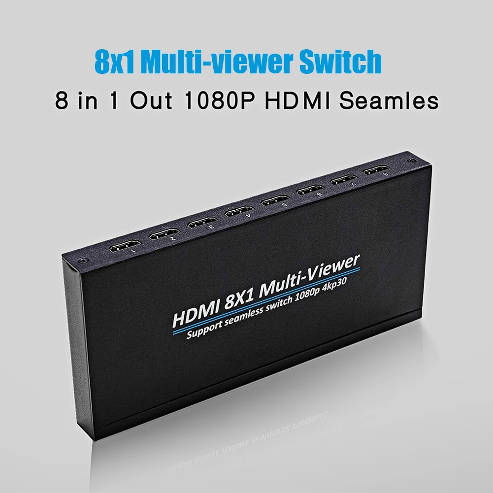 4K HDMI-compatible Multiviewer 8x1 1080p Quad Screen Multi Viewer 8 in 1 Hdmi-compatible Switcher for Switch PS4 DVD Camera PC
4K HDMI-compatible Multiviewer 8x1 1080p Quad Screen Multi Viewer 8 in 1 Hdmi-compatible Switcher for Switch PS4 DVD Camera PC