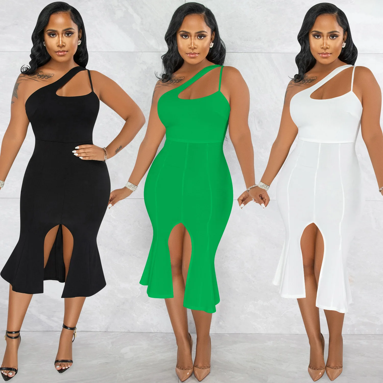 X5696 Women's Dress Summer Fashion Sexy Solid Color Sleeveless Slant Collar One Shoulder Sling Irregular Split Long Skirt Dress
X5696 Women's Dress Summer Fashion Sexy Solid Color Sleeveless Slant Collar One Shoulder Sling Irregular Split Long Skirt Dress