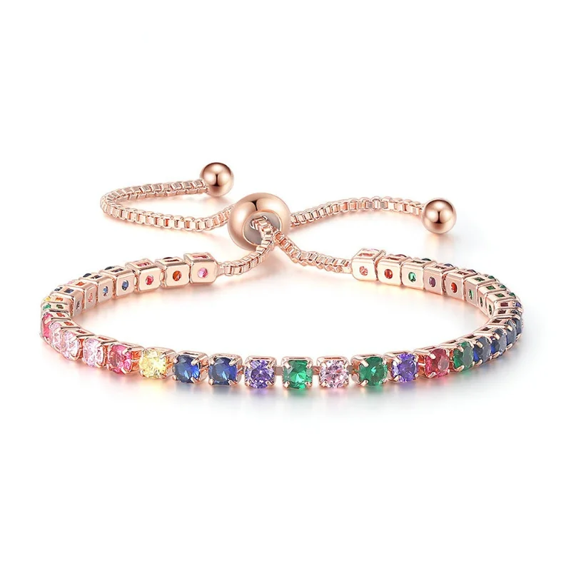 Fashion Luxury Colorful Zircon Crystal Bracelet Jewelry for Women Gold Silver Rose Gold Trend Cute Adjustable Size Bracelet Gift
Fashion Luxury Colorful Zircon Crystal Bracelet Jewelry for Women Gold Silver Rose Gold Trend Cute Adjustable Size Bracelet Gift