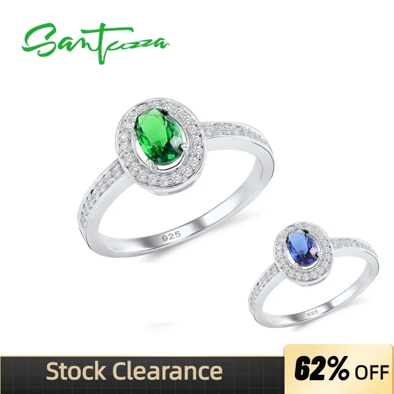 SANTUZZA Pure 925 Sterling Silver Ring For Women Shiny Oval Blue/Green Glass White CZ Delicate Classic Trendy Gift Fine Jewelry
SANTUZZA Pure 925 Sterling Silver Ring For Women Shiny Oval Blue/Green Glass White CZ Delicate Classic Trendy Gift Fine Jewelry