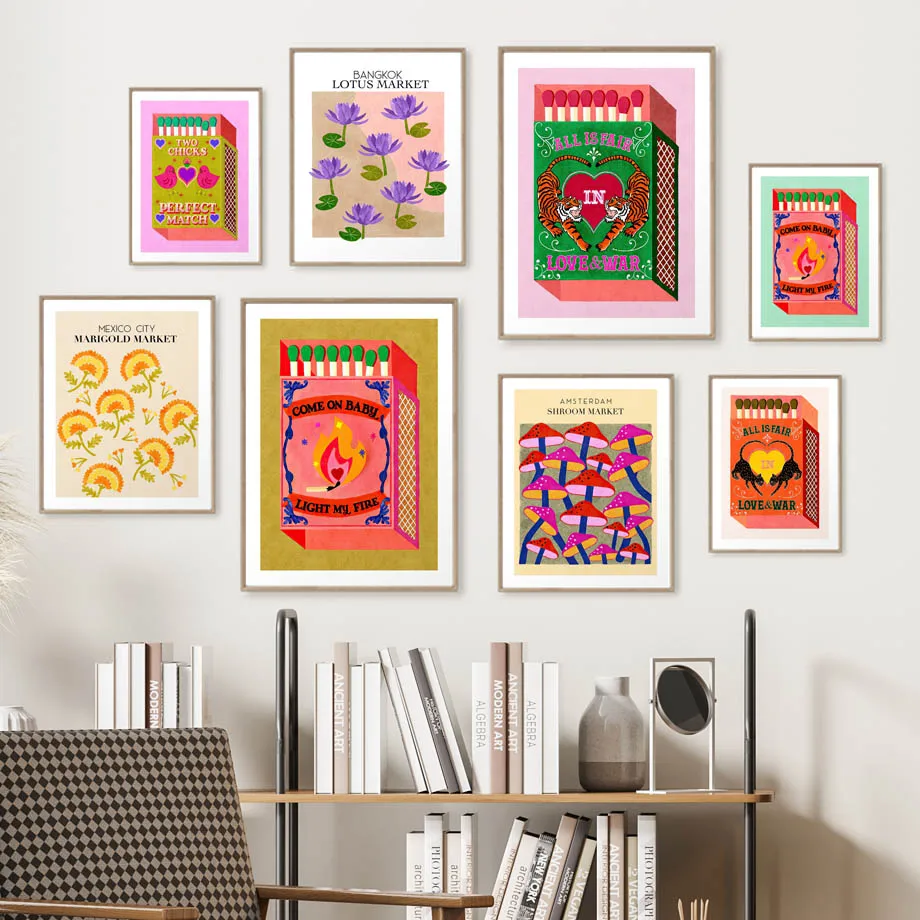 Vintage Tiger Matchbox Lotus Mushroom Marigold Posters And Print Abstract Wall Art Canvas Painting Decor Pictures Living Room
Vintage Tiger Matchbox Lotus Mushroom Marigold Posters And Print Abstract Wall Art Canvas Painting Decor Pictures Living Room