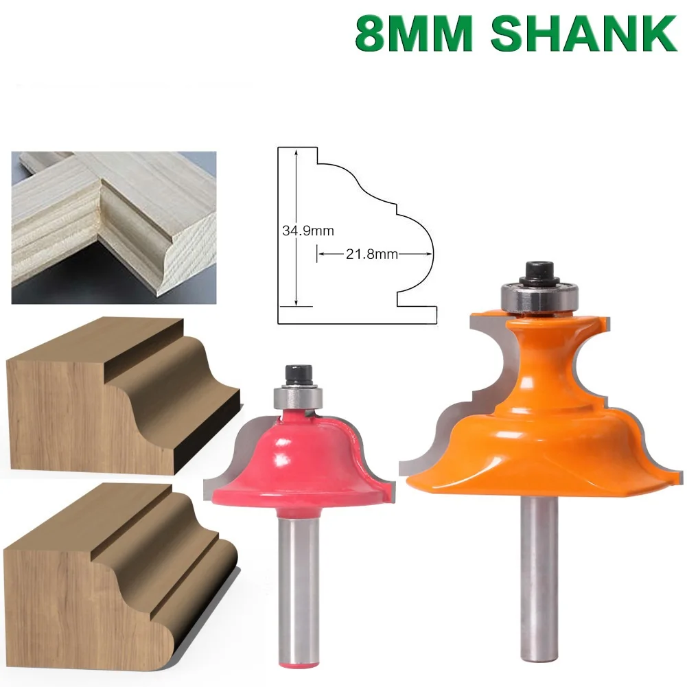 2pc 8mm Shank Wainscoting Roman Ogee & Pedestal Router Bit C3 Carbide Tipped Wood Cutting Tool woodworking router bits 
2pc 8mm Shank Wainscoting Roman Ogee & Pedestal Router Bit C3 Carbide Tipped Wood Cutting Tool woodworking router bits