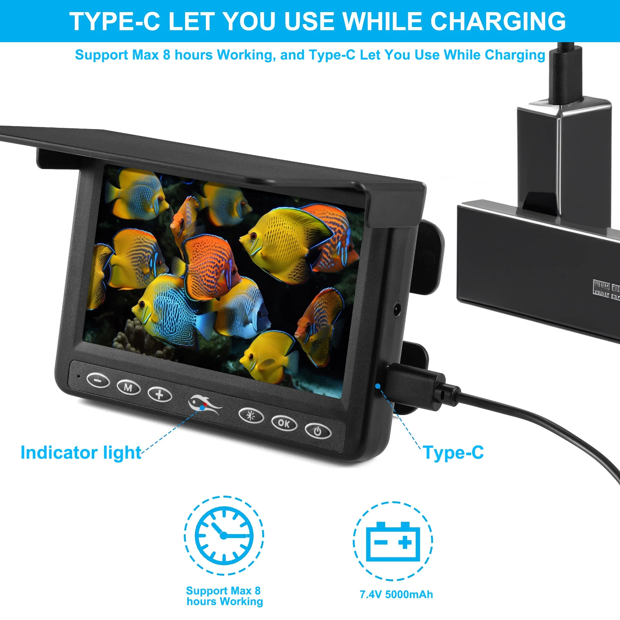 2023 New 5000mAh battery Underwater fishing camera for Fishing room 4.3 inch fishing finder with IR for Diving chamber
2023 New 5000mAh battery Underwater fishing camera for Fishing room 4.3 inch fishing finder with IR for Diving chamber