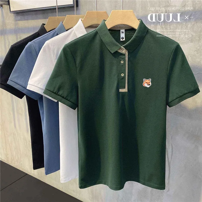 Mens Luxury Maison Fox Mascot Embroidery Brand Logo Appliqued Cotton Polo T Shirt Male Fashion Short Sleeve Men Shirt Golf Tops
Mens Luxury Maison Fox Mascot Embroidery Brand Logo Appliqued Cotton Polo T Shirt Male Fashion Short Sleeve Men Shirt Golf Tops