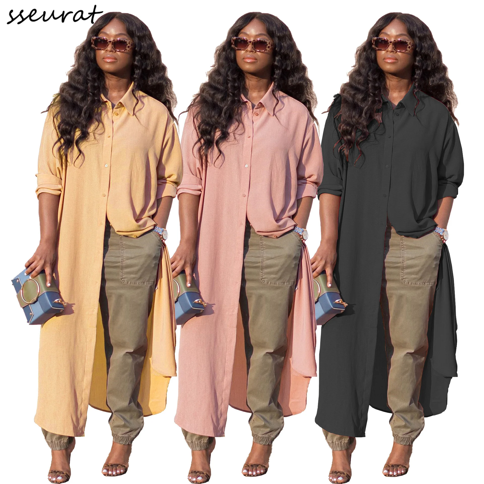 Women Shirts 2022 Autumn Lapel Asymmetrical Split Long Tops Casual Oversize Blouses Elegant Office Blusas
Women Shirts 2022 Autumn Lapel Asymmetrical Split Long Tops Casual Oversize Blouses Elegant Office Blusas