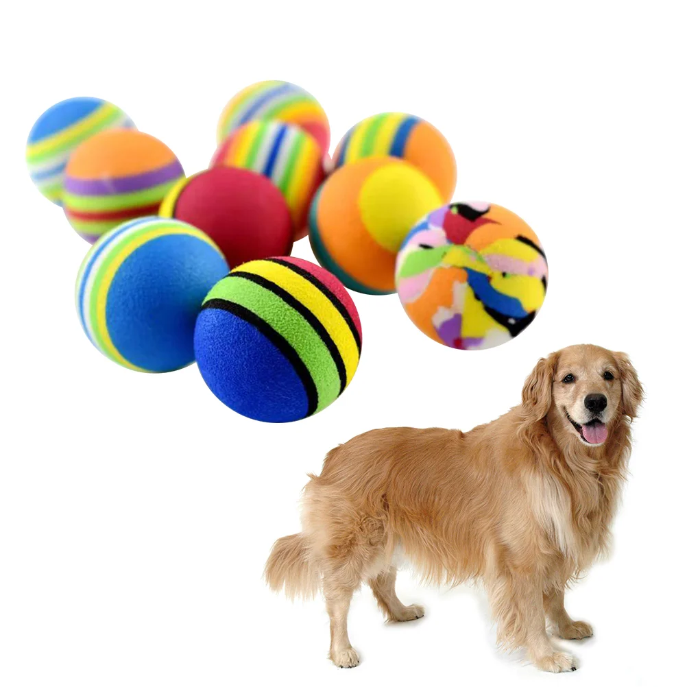 

10Pc Chew Balls Toys Aggressive Chewers Bouncy Puppy Molar Toys For Training Cleaning