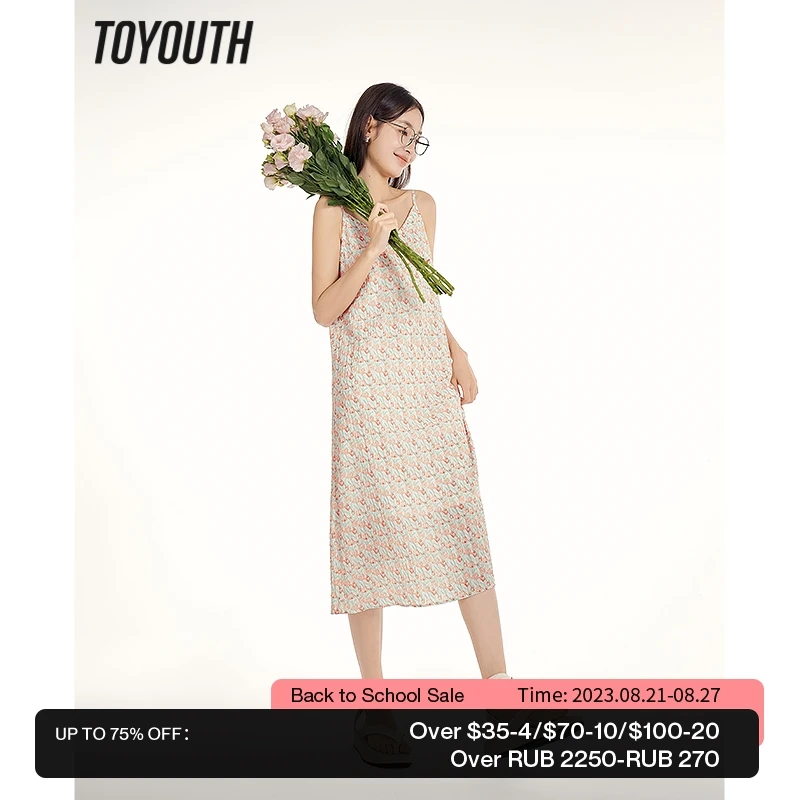 Toyouth Women Suspended Dress 2023 Summer Sleeveless V Neck Loose Full Floral Print Beach Vacation Sweet Mid-length Skirt
Toyouth Women Suspended Dress 2023 Summer Sleeveless V Neck Loose Full Floral Print Beach Vacation Sweet Mid-length Skirt