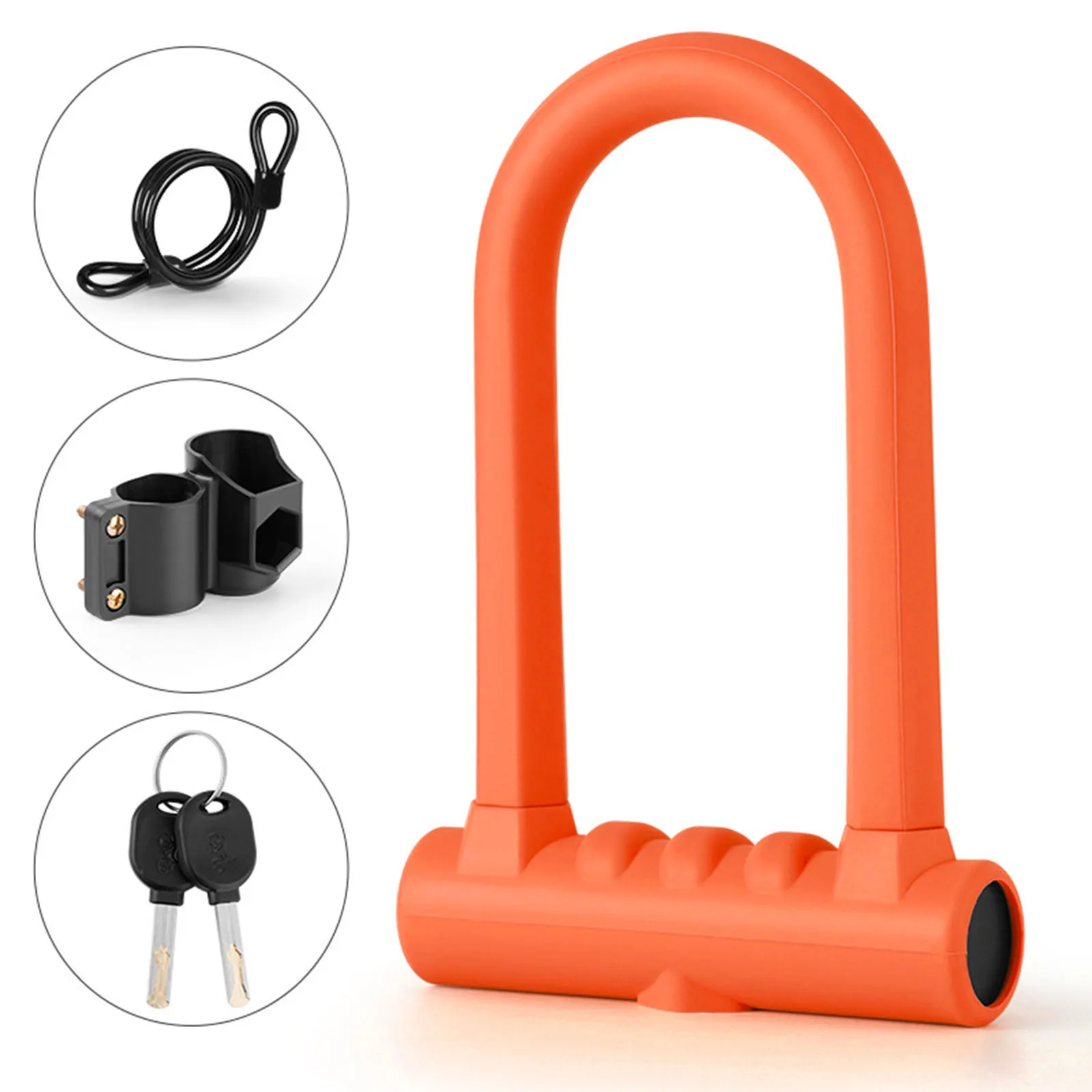 5pcs U-shaped Lock Steel Cable Mounting Bracket Key Set Zinc Alloy Silicone For Bicycles Scooters Skateboards Bicycle Accessory
5pcs U-shaped Lock Steel Cable Mounting Bracket Key Set Zinc Alloy Silicone For Bicycles Scooters Skateboards Bicycle Accessory