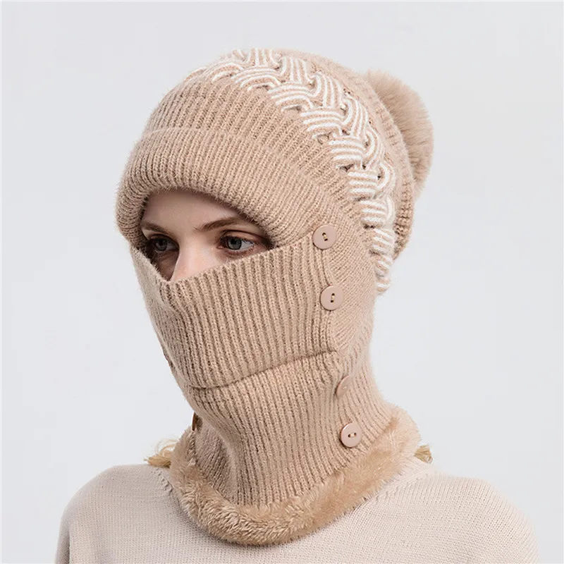 Autumn And Winter Hat Scarf Integrated Women's Warm Knitted Hat Plush Pullover Hat Windproof Ear Protection Wool
Autumn And Winter Hat Scarf Integrated Women's Warm Knitted Hat Plush Pullover Hat Windproof Ear Protection Wool