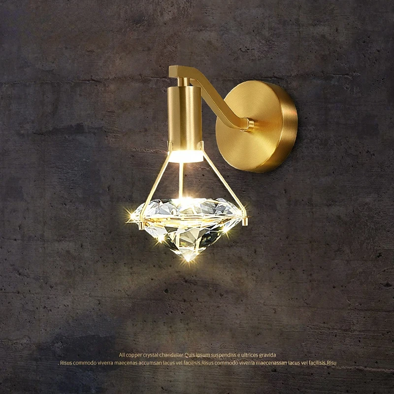 Creative Bedroom Bedside Wall Light Luxury Diamond Shape Crystal Simple Copper Living Room TV Background Wall Lamp Ins Hot
Creative Bedroom Bedside Wall Light Luxury Diamond Shape Crystal Simple Copper Living Room TV Background Wall Lamp Ins Hot