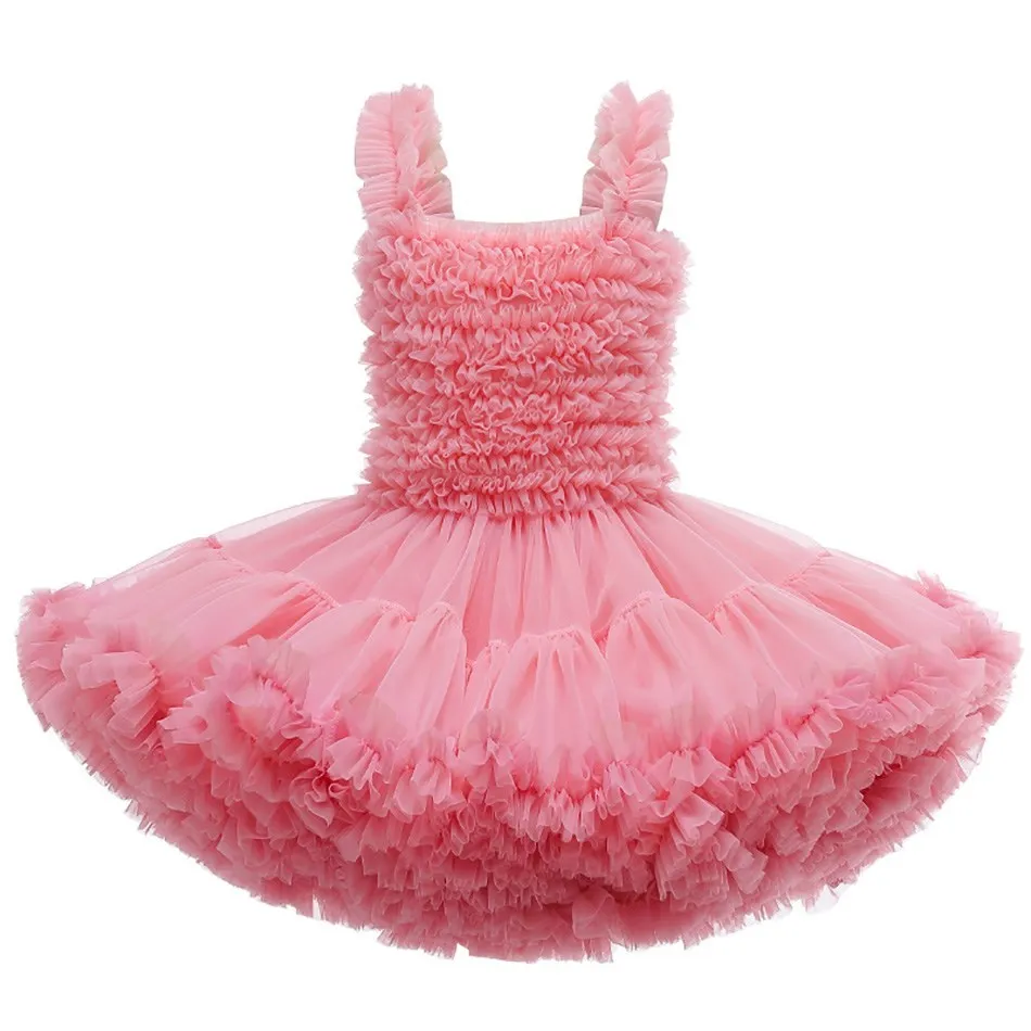 

Elegant Little Girls Dress Sweet Tutu Princess Cute Baby Clothes Birthday Party Strapless Stretch Elastic Comfortable 1-7Yrs