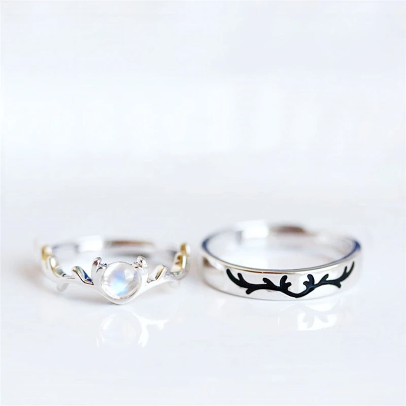Luxury Moonstone Antlers Couple Cute Color Female Resizable Opening Rings Engagement Rings Set for Women and Men
Luxury Moonstone Antlers Couple Cute Color Female Resizable Opening Rings Engagement Rings Set for Women and Men