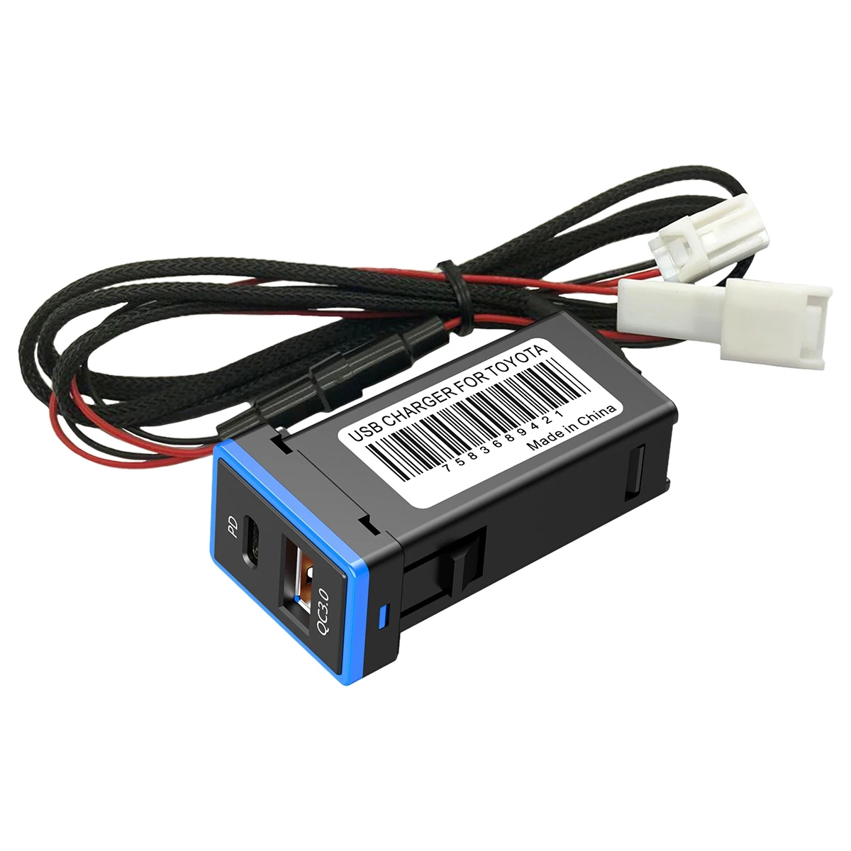 QC 3.0 Car Charger Dual Port with Type C USB Quick Charge Socket for Toyota
QC 3.0 Car Charger Dual Port with Type C USB Quick Charge Socket for Toyota