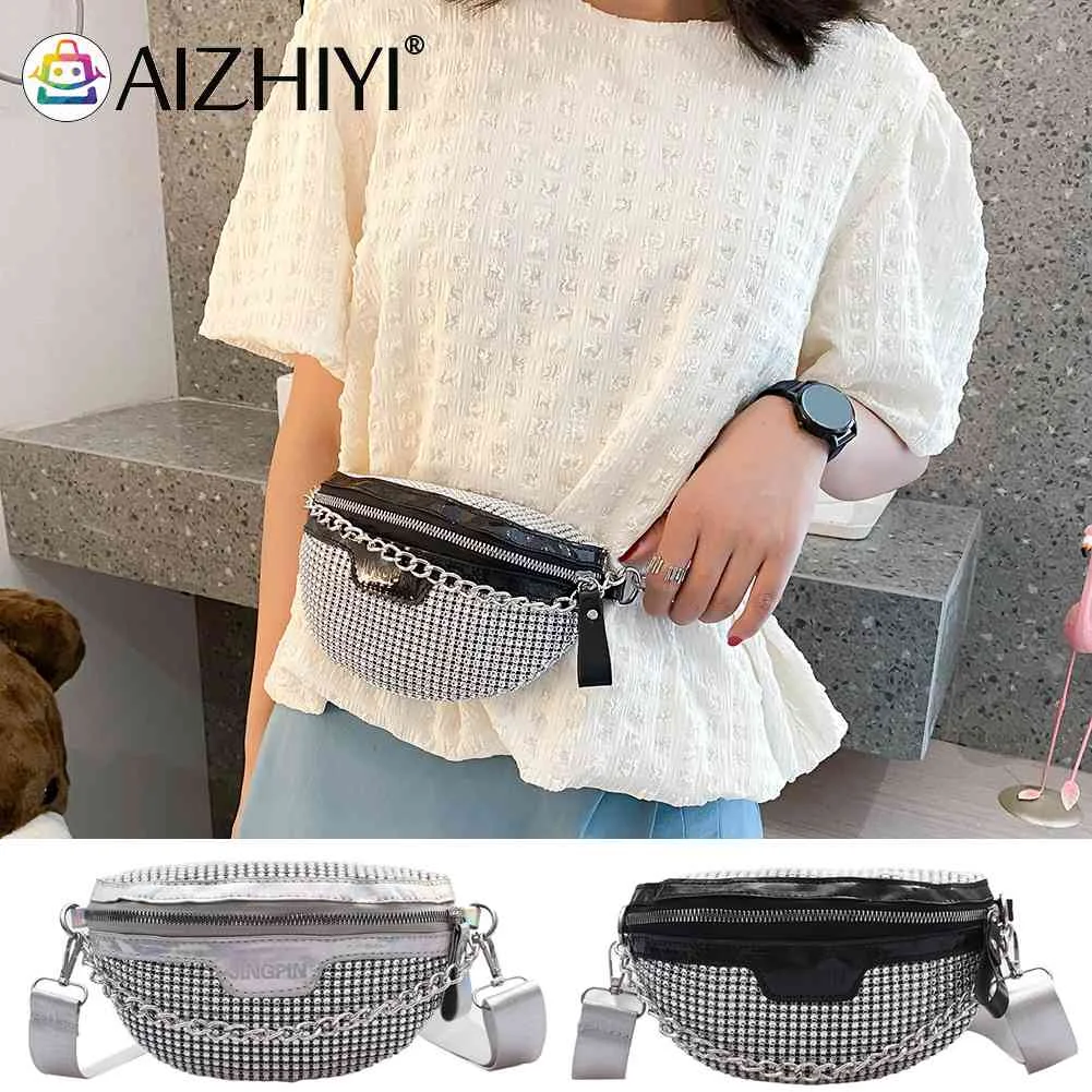 Fashion Shine Rhinestone Fanny Chest Pack Women Chain Zipper Waist Phone Belt Pouch Shiny Crossbody Shoulder Bag Luxury Bag 2022
Fashion Shine Rhinestone Fanny Chest Pack Women Chain Zipper Waist Phone Belt Pouch Shiny Crossbody Shoulder Bag Luxury Bag 2022