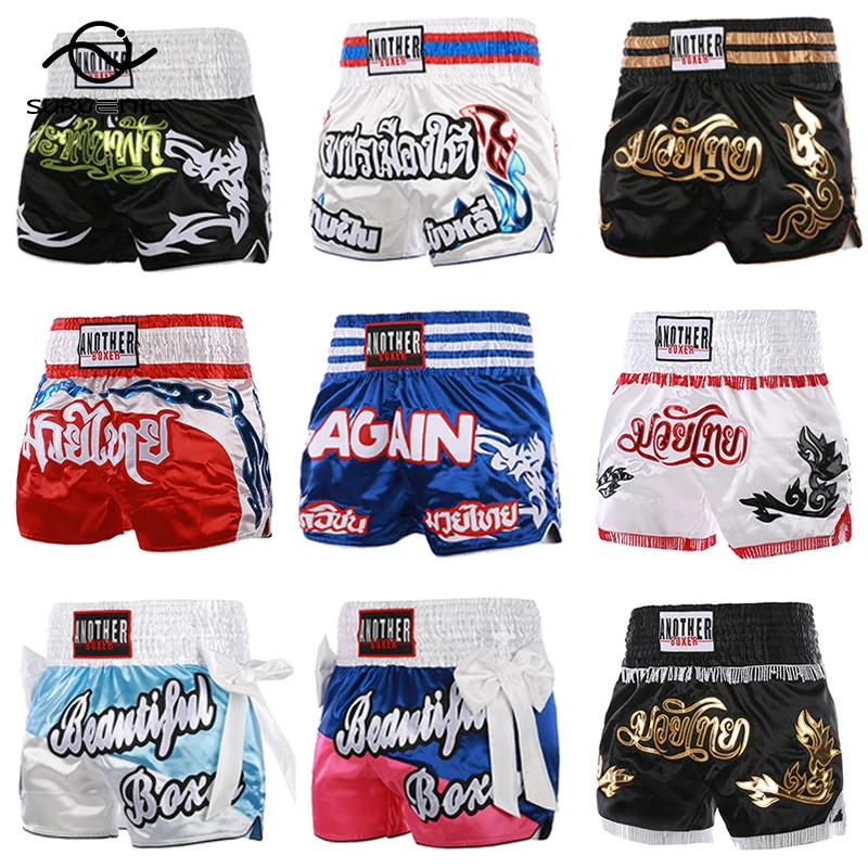 Muay Thai Shorts Men Embroidery Satin Boxing Shorts Womens Kids Kickboxing Fighting Grappling Pants MMA Martial Arts Clothing
Muay Thai Shorts Men Embroidery Satin Boxing Shorts Womens Kids Kickboxing Fighting Grappling Pants MMA Martial Arts Clothing