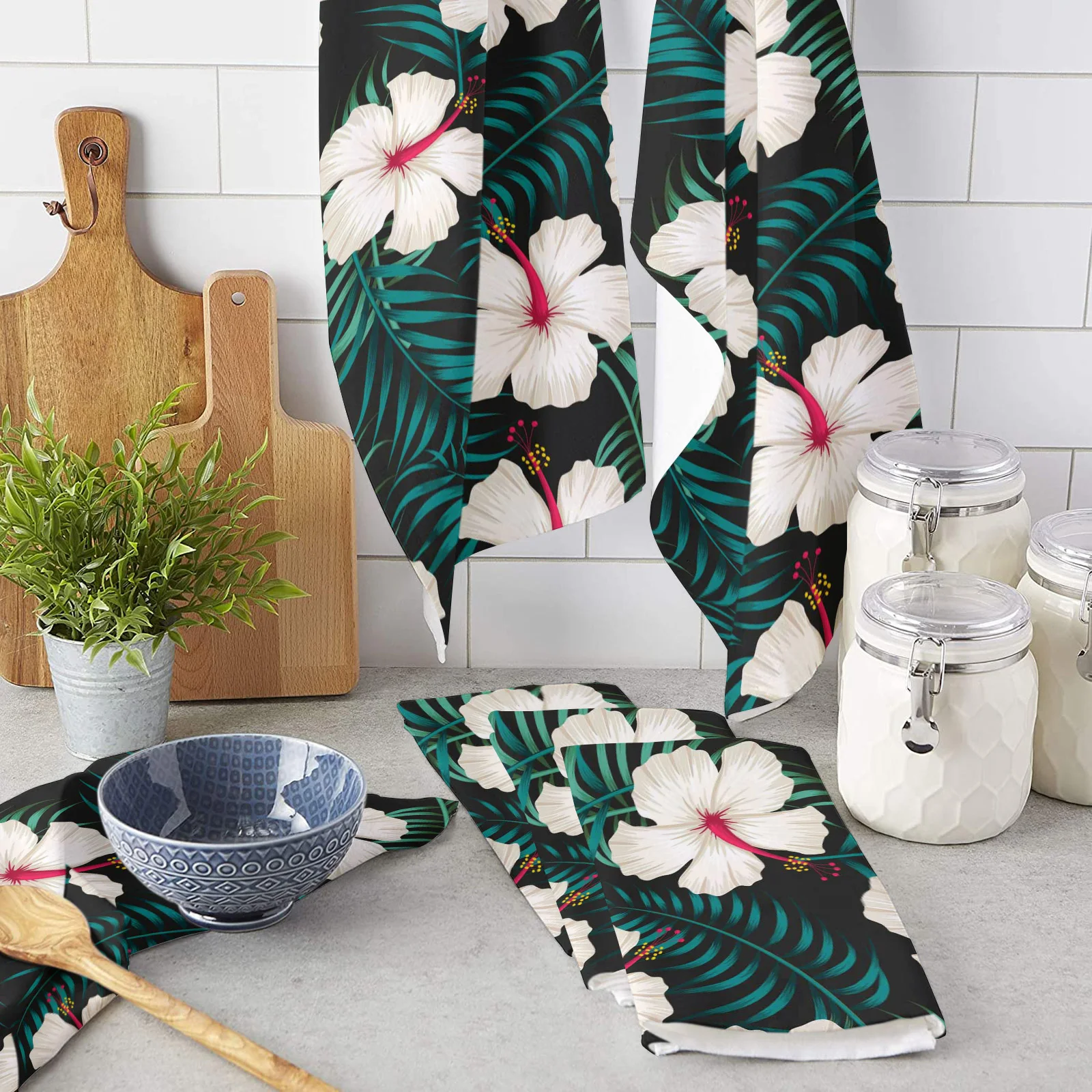 Tropical Plant Flower Leaves Microfiber Kitchen Towel Absorbent Non-stick Oil Wiping Rag Home Cleaning Dishcloth
Tropical Plant Flower Leaves Microfiber Kitchen Towel Absorbent Non-stick Oil Wiping Rag Home Cleaning Dishcloth