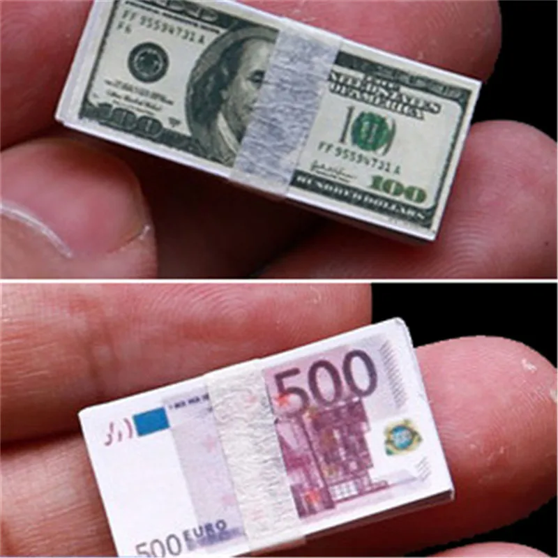 1/12 scale Creative Mini Dollars Euro Money Miniature Banknotes Children Toys Gifts Dollhouse Miniature Accessories
1/12 scale Creative Mini Dollars Euro Money Miniature Banknotes Children Toys Gifts Dollhouse Miniature Accessories