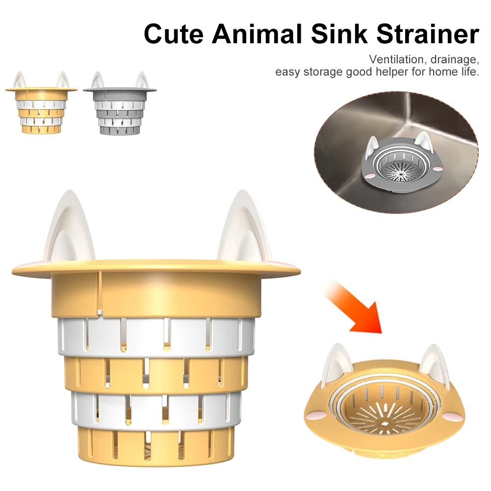 Kitchen Sink Strainer Telescopic Plastic Sink Drain Basket Anti-Clogging Cute Aminal Kitchen Sink Drain Strainer for Most Sizes
Kitchen Sink Strainer Telescopic Plastic Sink Drain Basket Anti-Clogging Cute Aminal Kitchen Sink Drain Strainer for Most Sizes