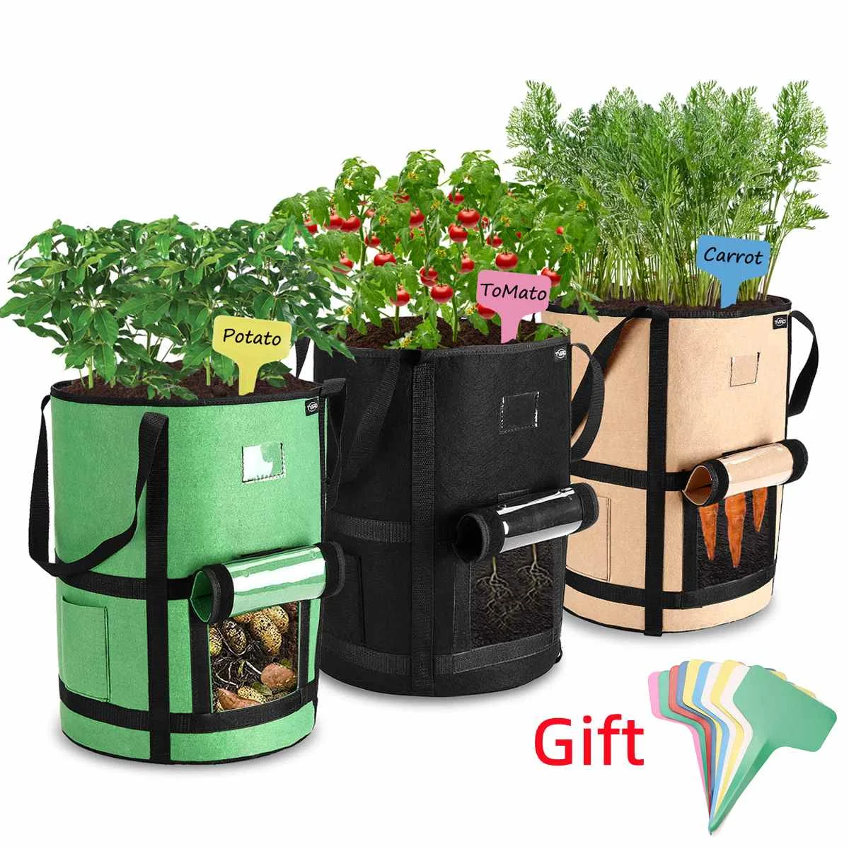 3Pcs 7 Gallon Potato Planting Bag Pot Planter Growing Garden Vegetable Container Home Garden Fruit Fabric Plants Growing Bag
3Pcs 7 Gallon Potato Planting Bag Pot Planter Growing Garden Vegetable Container Home Garden Fruit Fabric Plants Growing Bag