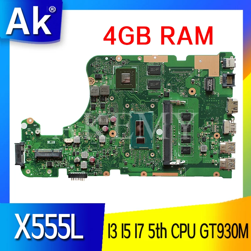 For ASUS X555LD X555LN X555LJ X555LP X555LB Laptop motherboard GT930M I3 I5 I7 5th CPU 4GB RAM X555LF Notebook mainboard
For ASUS X555LD X555LN X555LJ X555LP X555LB Laptop motherboard GT930M I3 I5 I7 5th CPU 4GB RAM X555LF Notebook mainboard