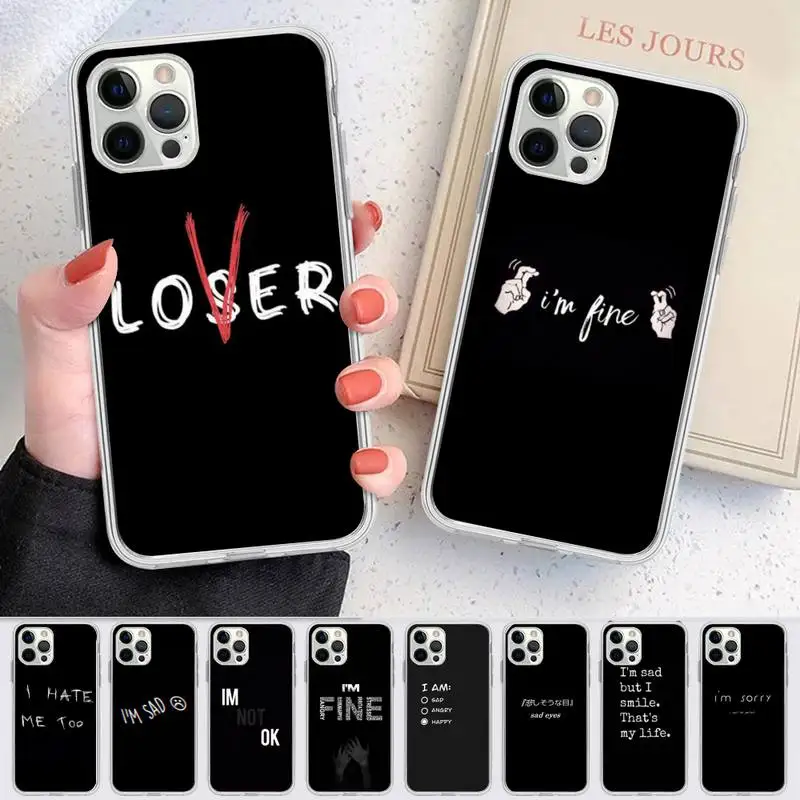 Sad depression Black Word Phone Case for iPhone 11 12 13 Mini Pro Max 8 7 6 6S Plus X 5 SE 2020 XR XS Case shell
Sad depression Black Word Phone Case for iPhone 11 12 13 Mini Pro Max 8 7 6 6S Plus X 5 SE 2020 XR XS Case shell