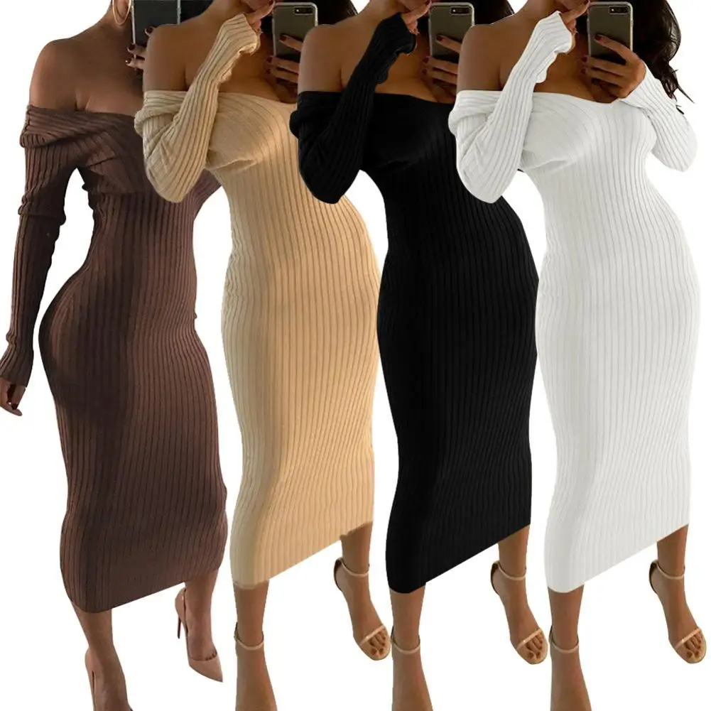 Winter Solid Color Women Long Sleeve Low Cut V-neck Knitted Maxi Dress for women sexy dress women dresses for women
Winter Solid Color Women Long Sleeve Low Cut V-neck Knitted Maxi Dress for women sexy dress women dresses for women