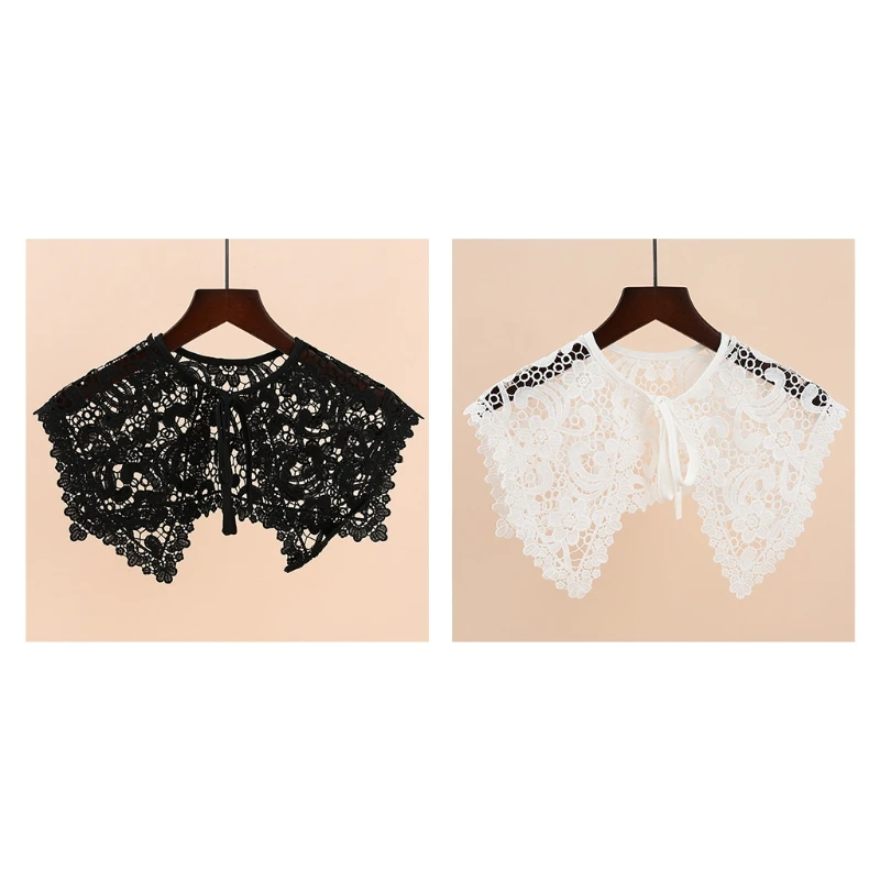 Women Hollow Out Paisely Floral Lace Fake Collar Triangular Shawl Large Shoulder Wrap Necklace Decorative Lace-Up Short Poncho
Women Hollow Out Paisely Floral Lace Fake Collar Triangular Shawl Large Shoulder Wrap Necklace Decorative Lace-Up Short Poncho