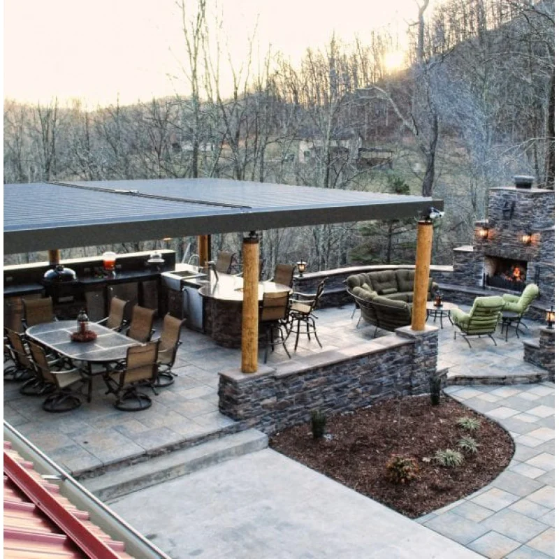 Aluminum alloy gazebo material Pergola is safe and reliable, modern remote control electric roller shutters
Aluminum alloy gazebo material Pergola is safe and reliable, modern remote control electric roller shutters