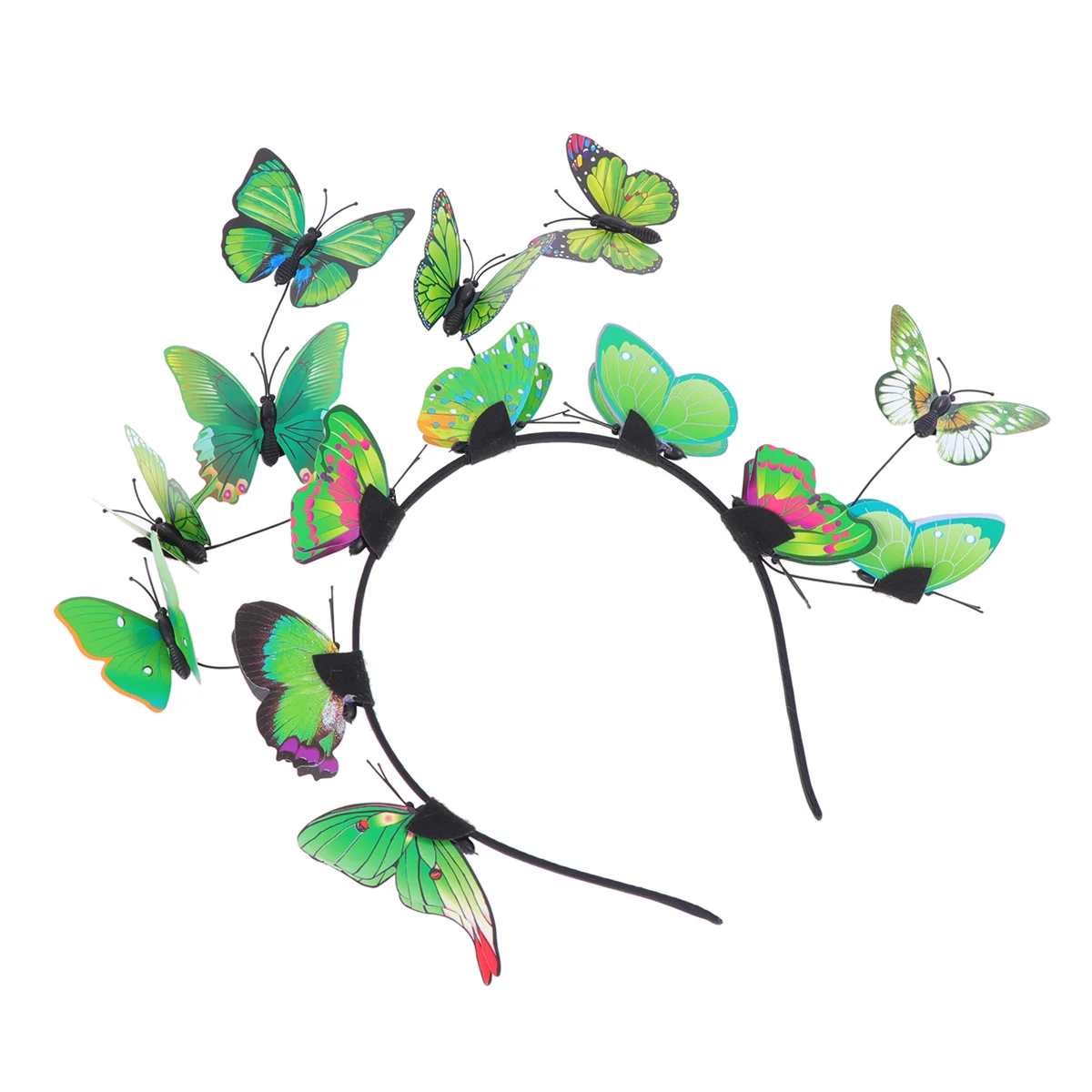 

Butterflies Headband Fairy Hair Band Colorful Headband Simulation Stereoscopic Fascinator Hair Accessory for Wedding Theme