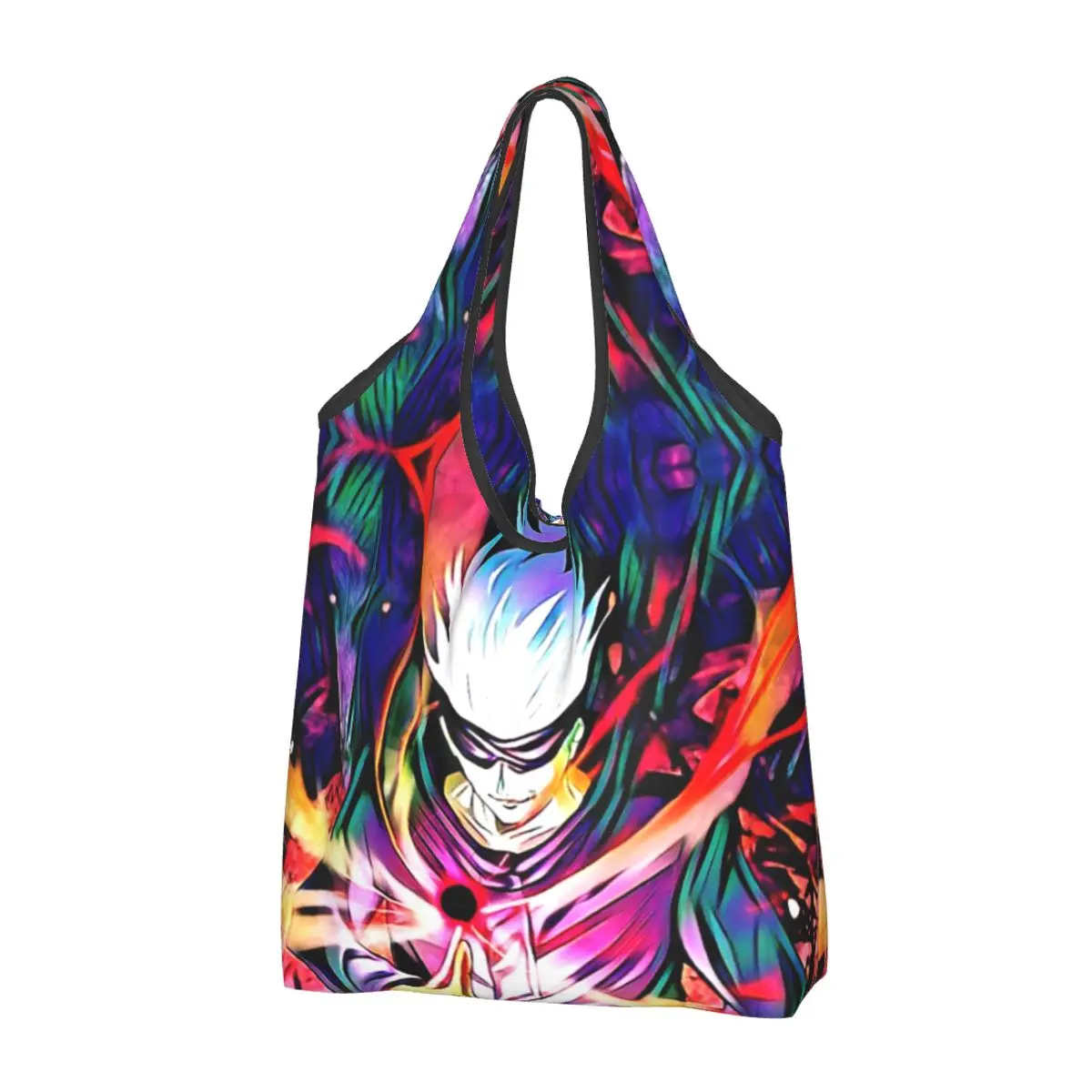 Kawaii Printed Jujutsu Kaisen Fashion Manga Tote Shopping Bags Portable Shopper Shoulder Satoru Gojo Rainbow Handbag 
Kawaii Printed Jujutsu Kaisen Fashion Manga Tote Shopping Bags Portable Shopper Shoulder Satoru Gojo Rainbow Handbag