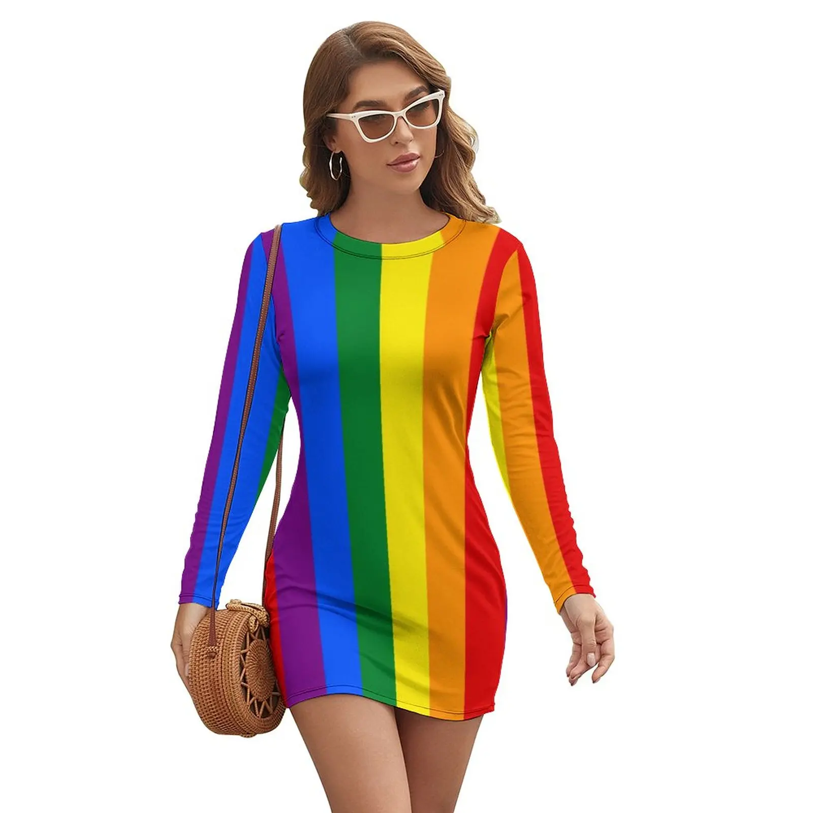 LGBT Rainbow Dress Long Sleeve Gay Pride Flag Print Vintage Dresses Holiday Women Street Fashion Graphic Bodycon Dress Plus Size
LGBT Rainbow Dress Long Sleeve Gay Pride Flag Print Vintage Dresses Holiday Women Street Fashion Graphic Bodycon Dress Plus Size