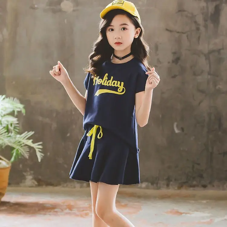 Summer Junior Girl Loungewear Clothing Set Kids Short Sleeve T-Shirts +Skirt Pants 2Pcs Suit Children Tracksuits Outfits Clothes
Summer Junior Girl Loungewear Clothing Set Kids Short Sleeve T-Shirts +Skirt Pants 2Pcs Suit Children Tracksuits Outfits Clothes