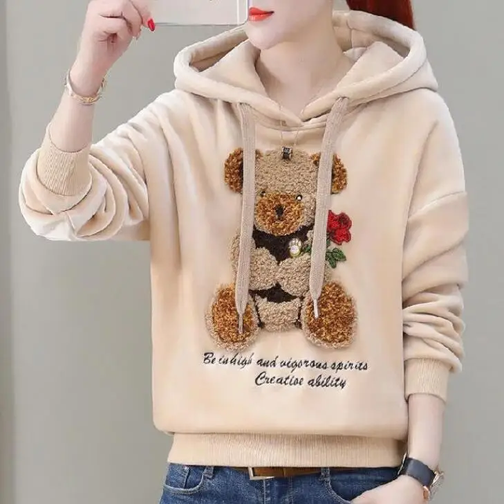 autumn winter oversized hoodies rose bear women hoodie long sleeve pullover sweat femme coat
autumn winter oversized hoodies rose bear women hoodie long sleeve pullover sweat femme coat
