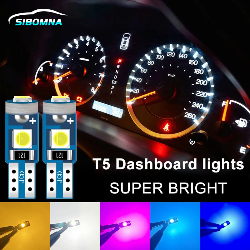 

10PCS T5 W3W W1.2W 74 286 Super Bright 3030 LED Wedge Dashboard Gauge Lamps Car Warning Indicator Instrument Cluster Lights Bulb