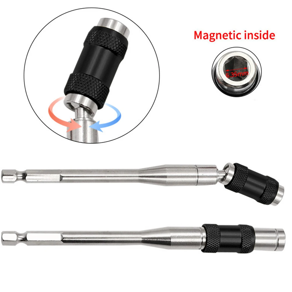 2pcs 1/4'' Hex Shank Extension Rod Magnetic Ring Screwdriver Bits Holder Quick Change Pivoting Bit Holder Hand Tools 88/145mm
2pcs 1/4'' Hex Shank Extension Rod Magnetic Ring Screwdriver Bits Holder Quick Change Pivoting Bit Holder Hand Tools 88/145mm