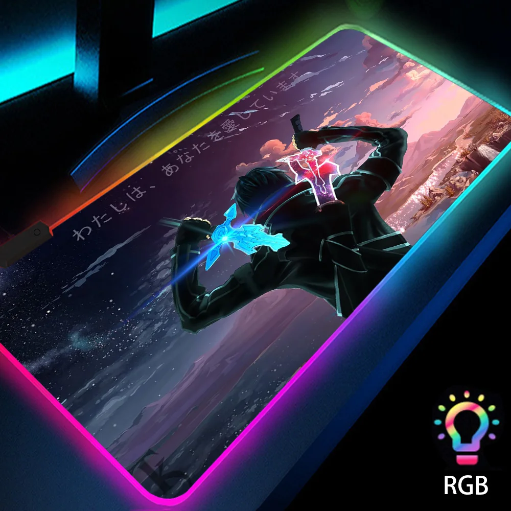 Rgb Anime Mouse Pad LED Anime Xxl Desktop Computer Accessories Kbdfans Extradimensional Sword Art Online Kirito Yuuki Asuna Mat
Rgb Anime Mouse Pad LED Anime Xxl Desktop Computer Accessories Kbdfans Extradimensional Sword Art Online Kirito Yuuki Asuna Mat