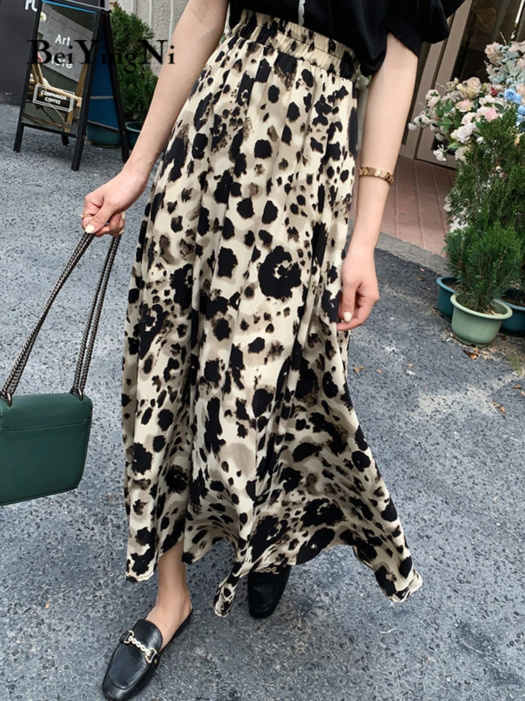 Beiyingni Women Long Midi Skirt Leopard Print Chiffon Lining Vintage Korean High Waist Skirts Ladies Beach Casual Harajuku Falda
Beiyingni Women Long Midi Skirt Leopard Print Chiffon Lining Vintage Korean High Waist Skirts Ladies Beach Casual Harajuku Falda