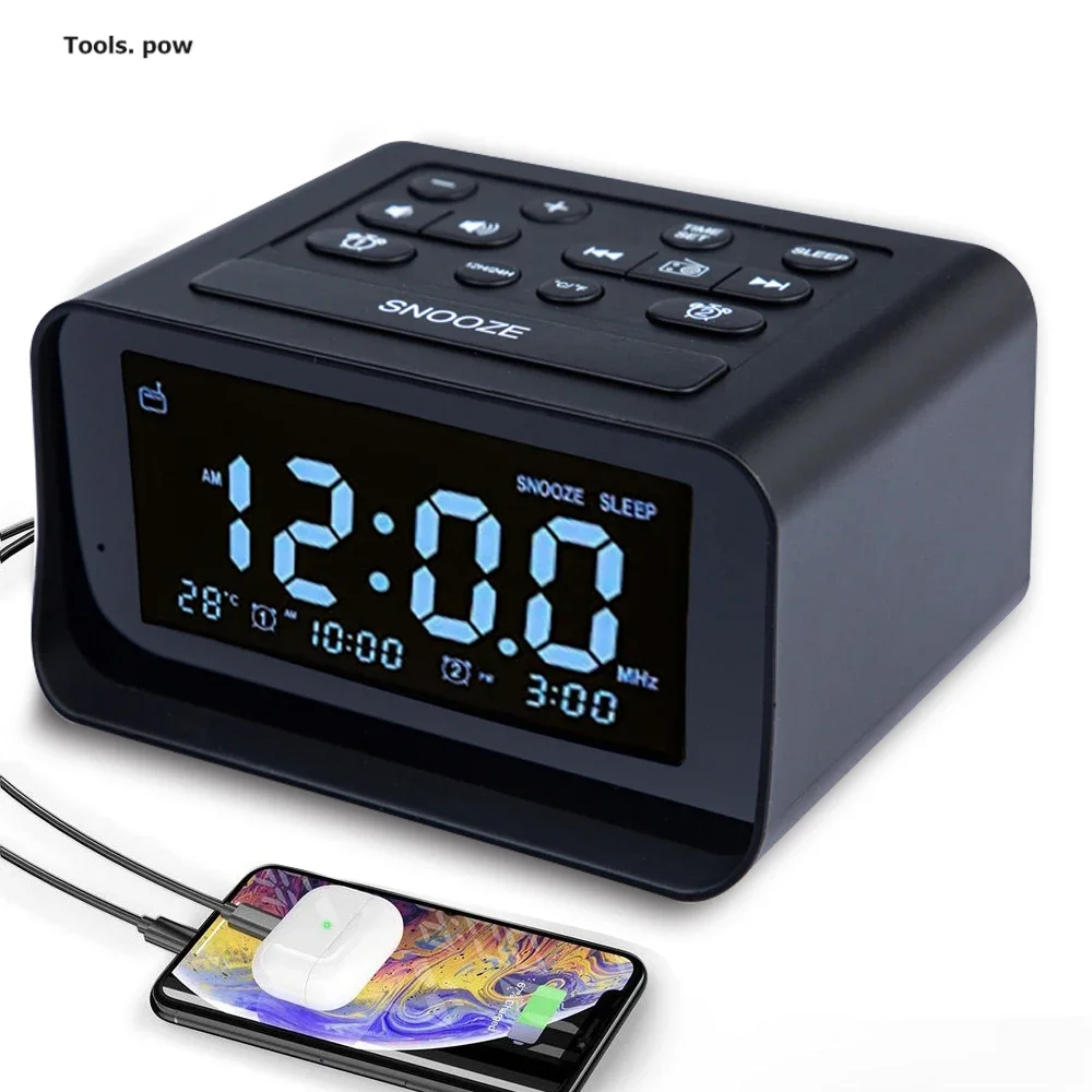 Clock Radio,with USB Charging Port, Clock with Brightness Dimmer,Adjustable Alarm Volume,FM Sleep Timer, Speaker Desktop led di
Clock Radio,with USB Charging Port, Clock with Brightness Dimmer,Adjustable Alarm Volume,FM Sleep Timer, Speaker Desktop led di