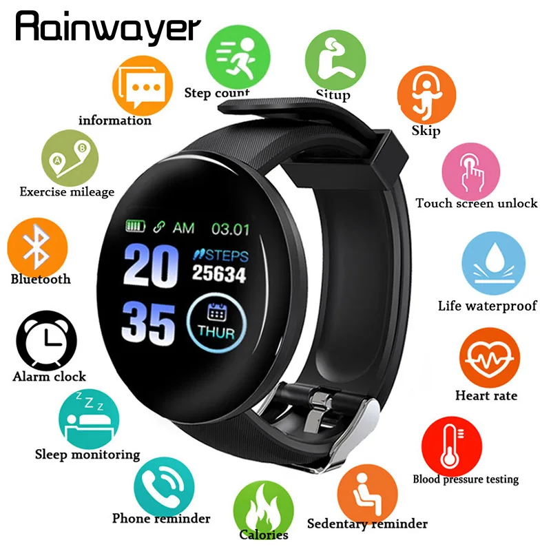 Smart Wristband Blood Pressure Heart Rate Measurement D18 Bluetooth Smart Bracelet Sport Tracker Smart Watch D13 Smartwatch A2
Smart Wristband Blood Pressure Heart Rate Measurement D18 Bluetooth Smart Bracelet Sport Tracker Smart Watch D13 Smartwatch A2
