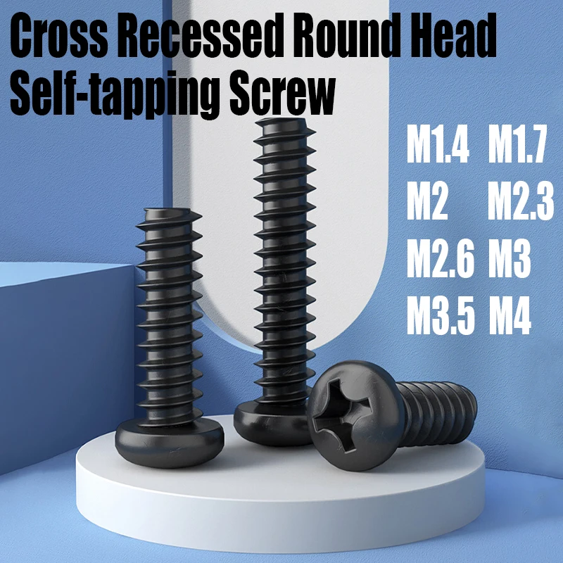 50PCS M1.4 M1.7 M2 M2.3 M2.6 M3 M3.5 M4 Cross Recessed Round Pan Head Screw Phillips Self-tapping Screw Wood Screw
50PCS M1.4 M1.7 M2 M2.3 M2.6 M3 M3.5 M4 Cross Recessed Round Pan Head Screw Phillips Self-tapping Screw Wood Screw