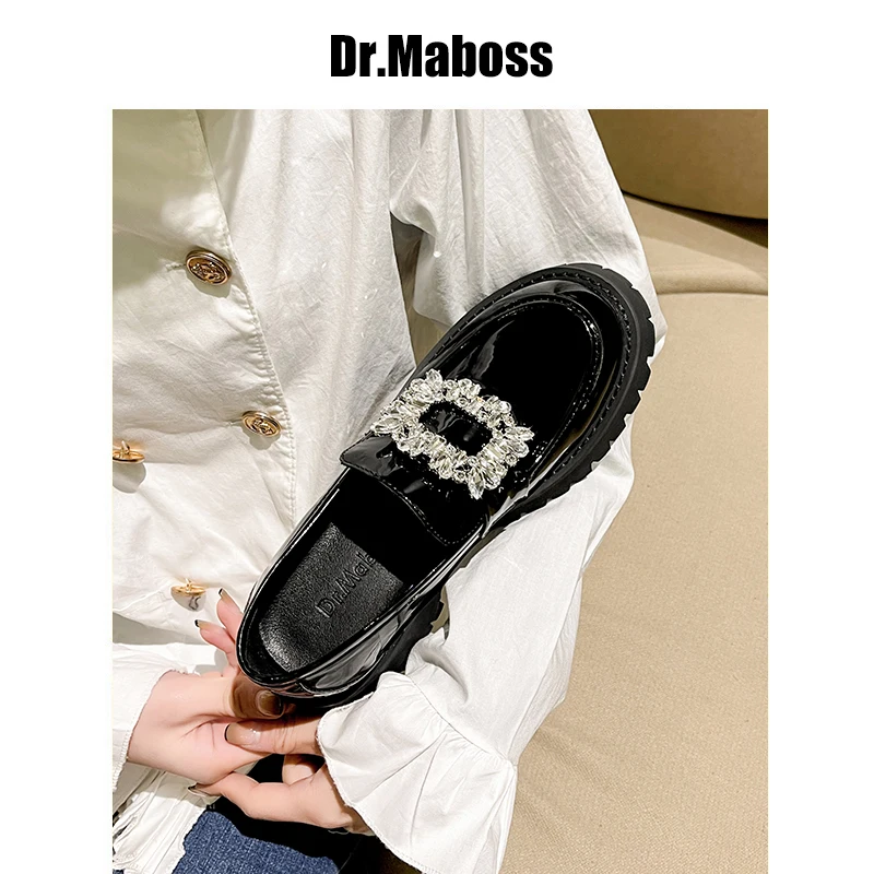 British Style Spring Rhinestone Square Toe Buckle Single Shoes One Pedal Thick Bottom Loafers Women's Casual Shoes Lady Pumps
British Style Spring Rhinestone Square Toe Buckle Single Shoes One Pedal Thick Bottom Loafers Women's Casual Shoes Lady Pumps