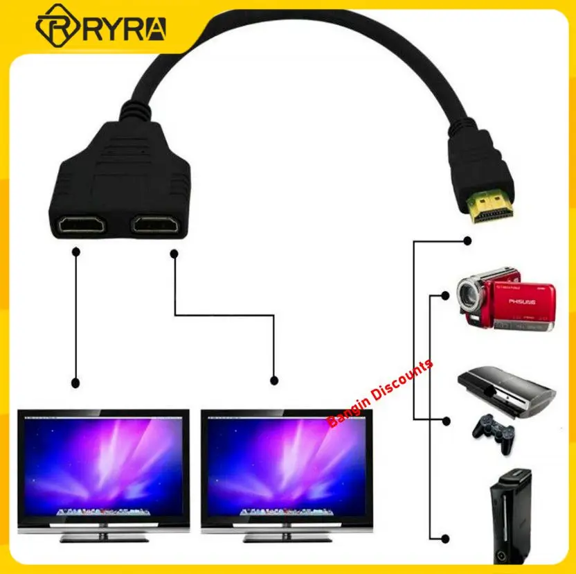RYRA 1080P HDMI Splitter Adapter Cable 1 Input Male To 2 Output Female Port Cable Adapters Converter For TV PS5/PS4 Games Videos
RYRA 1080P HDMI Splitter Adapter Cable 1 Input Male To 2 Output Female Port Cable Adapters Converter For TV PS5/PS4 Games Videos